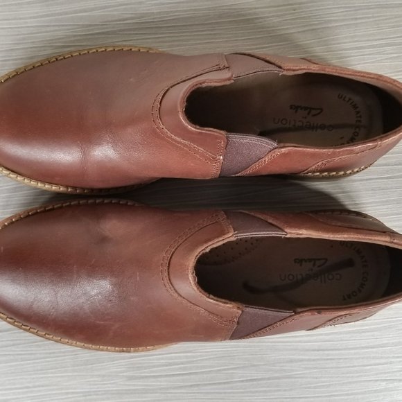 Clark's Camzin Slip On Bootie, Brown Leather, Womens Sizes 6.5 & 7 - Picture 8 of 9